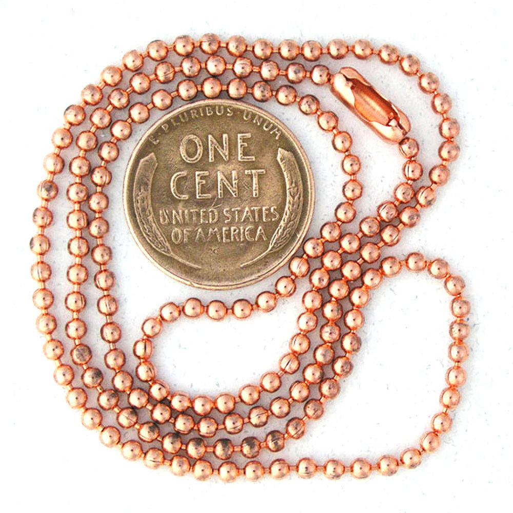 Solid Copper Necklace Chain Copper Bead Chain Necklace NC24 Fine 2.4 C –  Celtic Copper Shop
