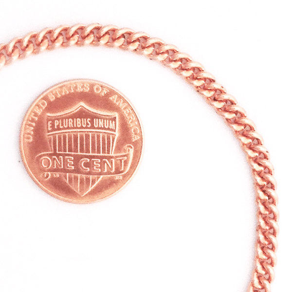Solid Copper Necklace Chain Fine 3mm Cuban Curb Chain Necklace NC71 Solid Copper Chain Necklace 20"