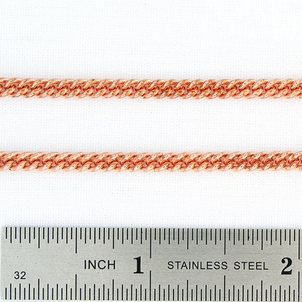 Solid Copper Necklace Chain Fine 3mm Cuban Curb Chain Necklace NC71 Solid Copper Chain Necklace 20"