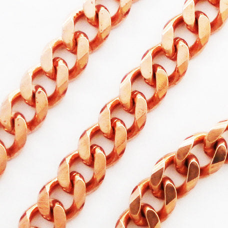 Solid Copper Necklace Chain Heavy Cuban Curb Chain Necklace NC76 Rugged 10mm Solid Copper Curb Chain Necklace 20 Inch Chain