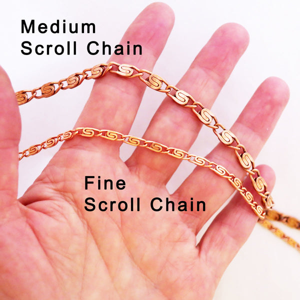 Scroll Chain | Copper Jewelry Set | Solid Copper Chain Necklaces | Bracelet SET66 celtic-copper-jewelry.myshopify.com