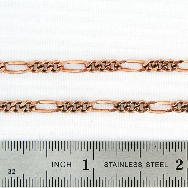 Solid Copper Ankle Bracelet Fine Figaro Chain Anklet AC41 Lightweight Adjustable Copper Figaro Anklet Chain