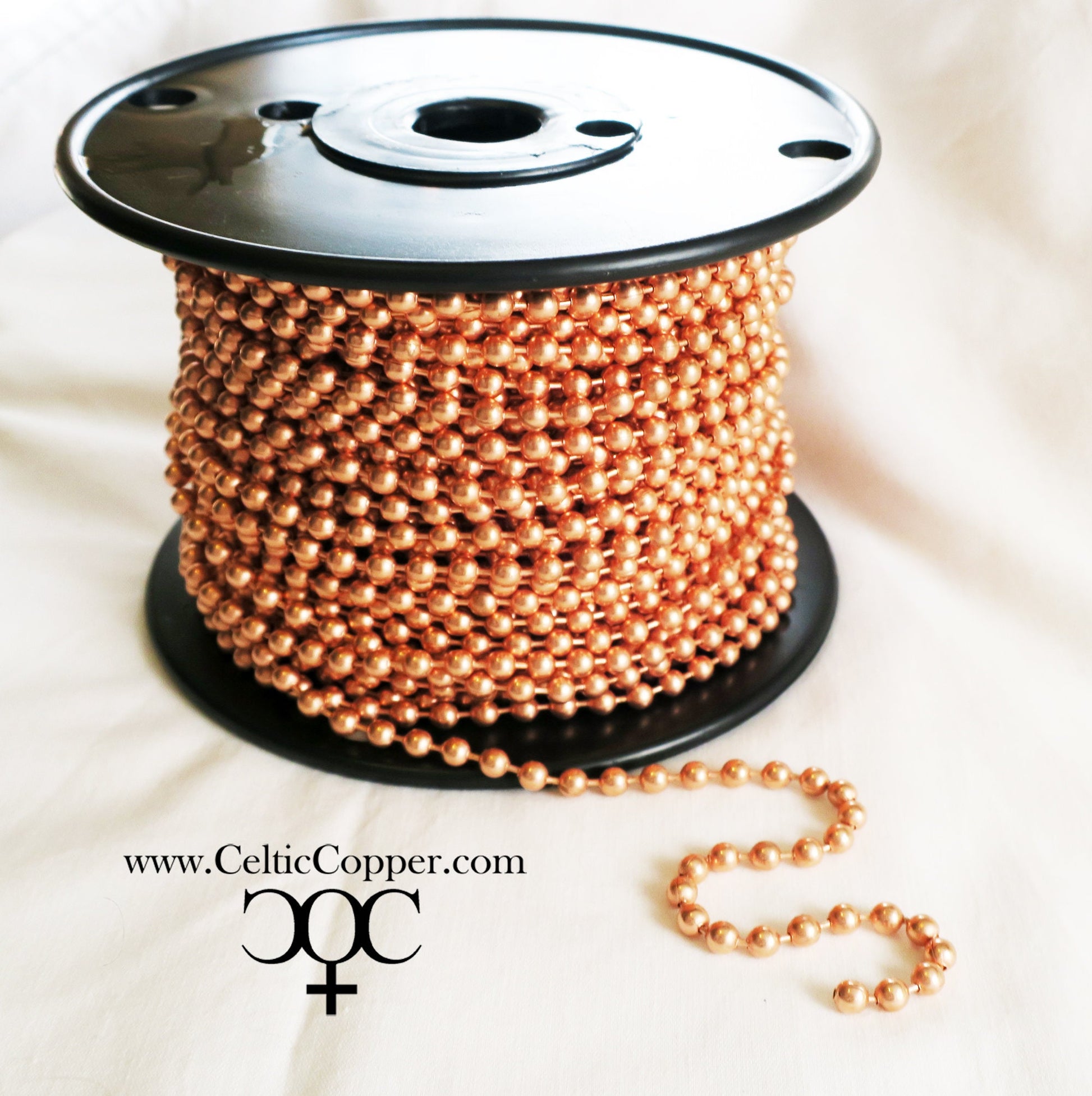 Copper Bead Chain By The Foot FCB48 Unfinished Bulk Bead Chain Solid Copper Jewelry Supplies Medium 4.8mm