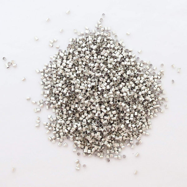 Bulk Pack Silver Rounded Tube 2x3mm Silver Seed Beads JSB3S | Silver-Plate Over Brass celtic-copper-jewelry.myshopify.com