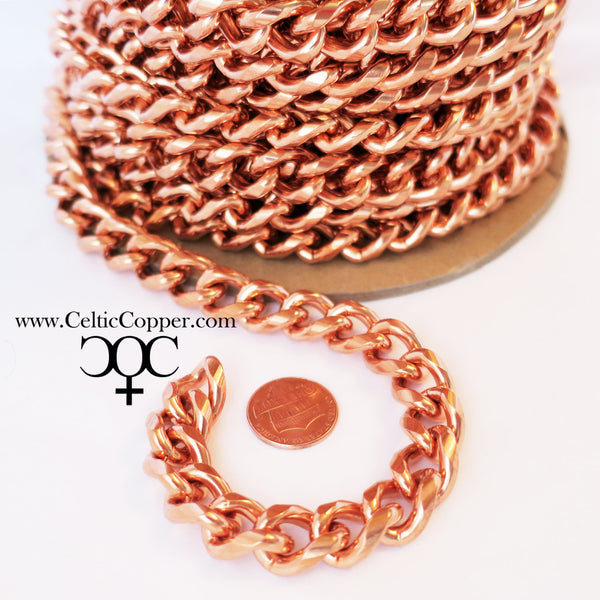 Heavy-Duty Curb Chain by the Foot, Bulk Chain, Jewelry Supplies and Findings for Men's Jewelry, Bracelets & Necklaces F79 celtic-copper-jewelry.myshopify.com