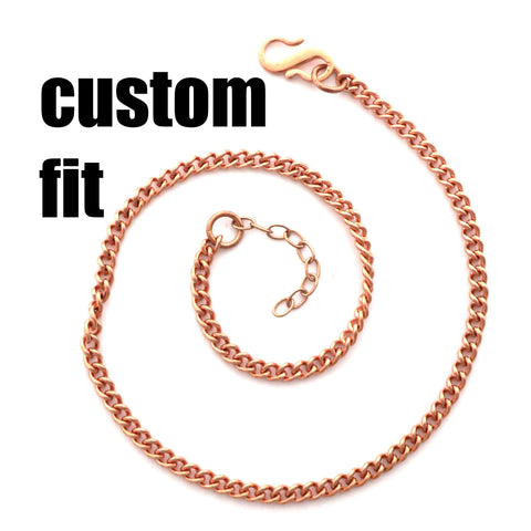 Custom Anklet Chain Solid Copper Fine Curb Ankle Chain AC71M Lightweig –  Celtic Copper Shop