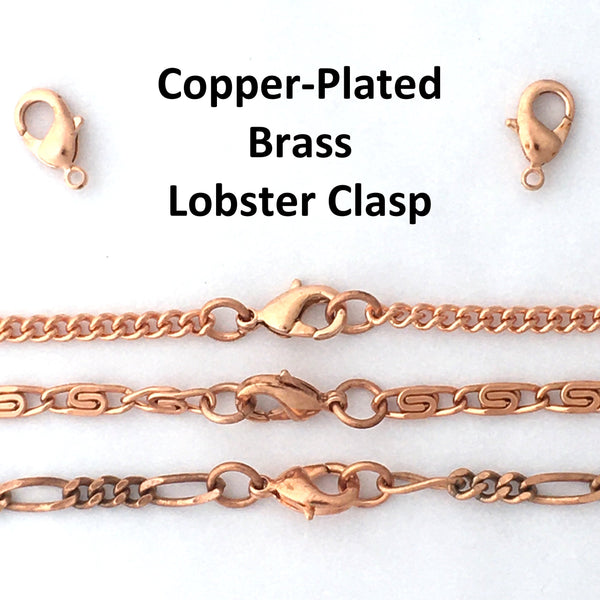 Solid Copper Necklace Chain Fine Copper Figaro Chain Necklace NC41 Italian Style Figaro Solid Copper Chain Necklace 20 Inch Chain