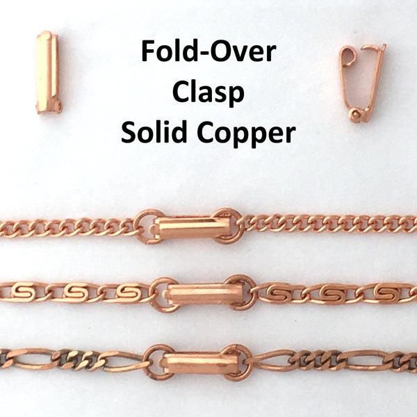 Solid Copper Necklace Chain Fine Copper Figaro Chain Necklace NC41 Italian Style Figaro Solid Copper Chain Necklace 20 Inch Chain