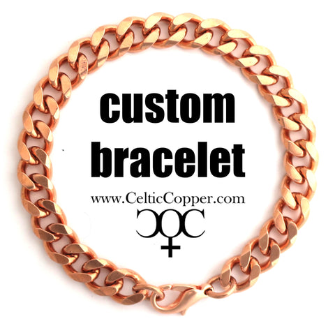 Custom Bracelet Chain Solid Copper 10mm Heavy Cuban Curb Chain Bracelet CB76M Custom Size Copper Bracelet Chain