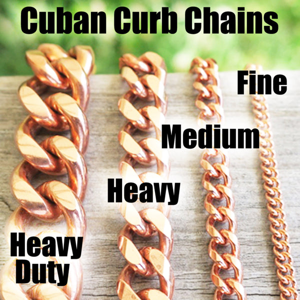 Custom Bracelet Chain Solid Copper Curb Chain Bracelet BC72 Medium 5mm Solid Copper Bracelet Chain Custom Size
