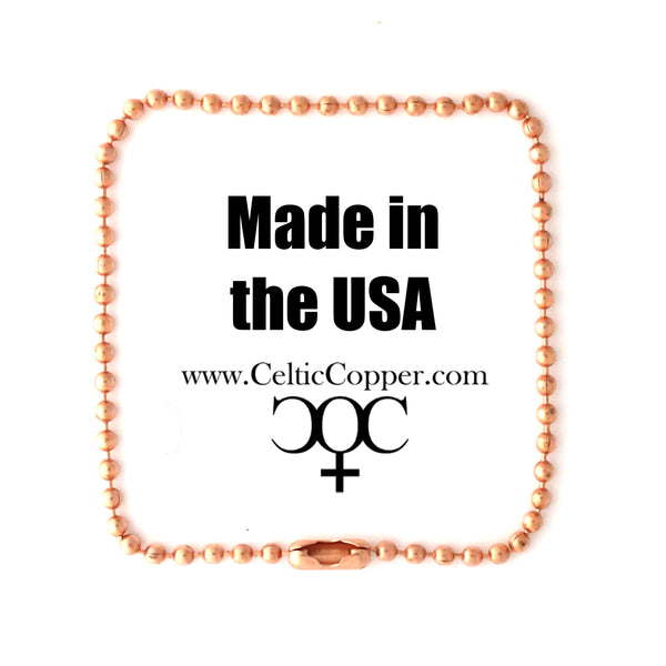 Solid Copper Bracelet Chain Fine Bead Chain Bracelet BC24 Pure Copper 2.4mm Bead Chain Bracelet