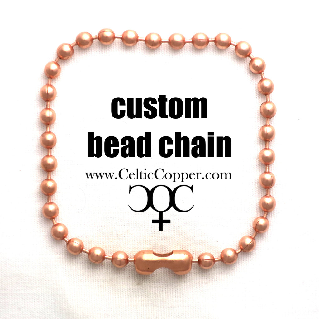 Custom Bracelet Chain Fine Copper Bead Chain Bracelet C48M Custom Size Solid Copper Bracelet Chain