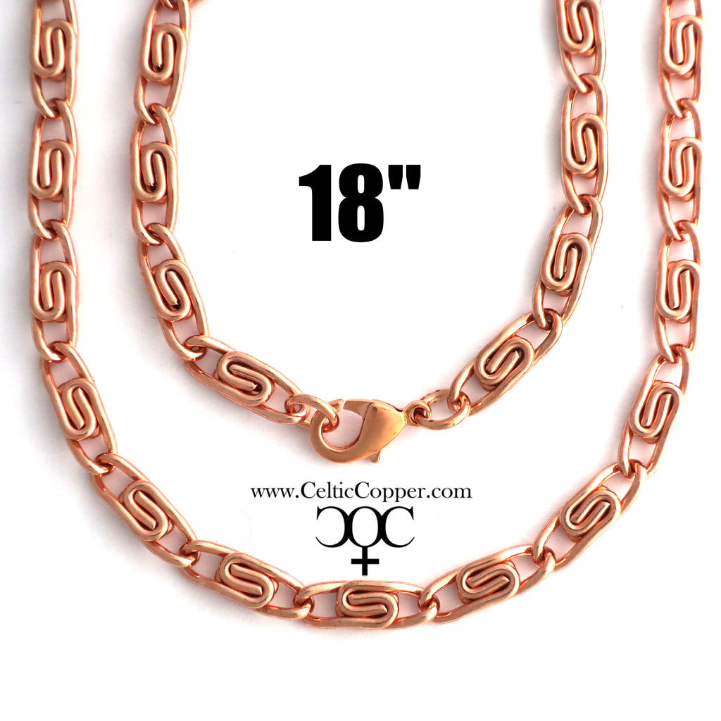 Solid Copper Necklace Chain Celtic Scroll Chain Necklace NC66