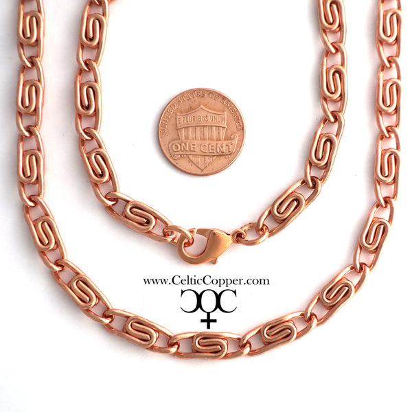 Solid Copper Necklace Chain Celtic Scroll Chain Necklace NC66 Medium 5mm Copper Necklace Celtic Copper Necklace 24 Inch Chain