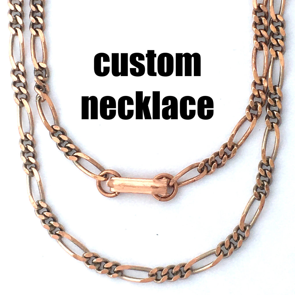 Custom Size Figaro Chain Necklace - Antique Bronze Chain