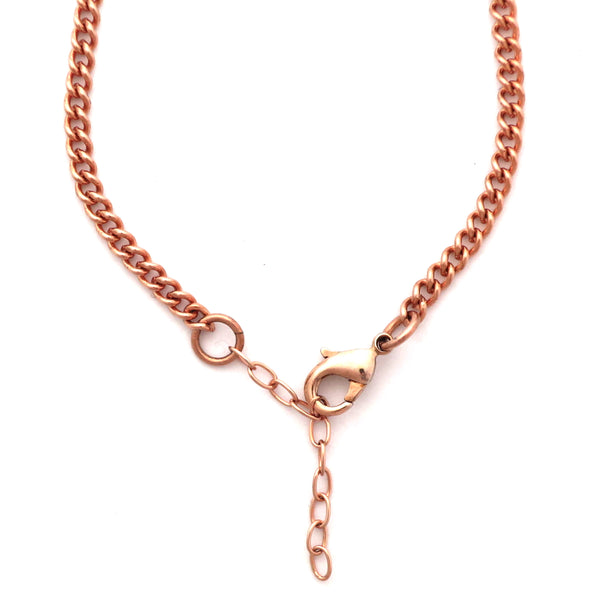Solid Copper Ankle Bracelet Fine Cuban Curb Chain AC71 Lightweight Adjustable Copper Anklet Chain
