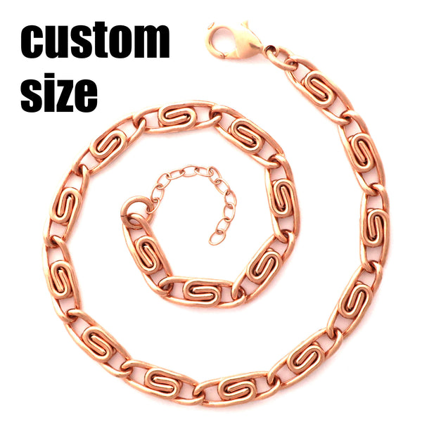 Custom Anklet Chain Solid Copper Celtic Scroll Chain Copper Anklet AC66 Adjustable Solid Copper Ankle Chain Custom Ankle Bracelet