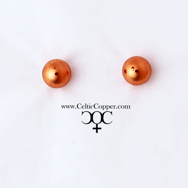 Copper Earring Studs Round Ball Stud Earrings EC42 Solid Copper 7mm Ball Post Earring Studs