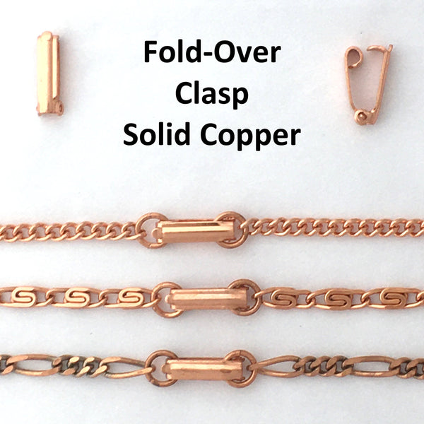 Solid Copper Necklace Chain Fine Copper Figaro Chain Necklace NC41 Italian Style Figaro Solid Copper Chain Necklace 18 Inch Chain