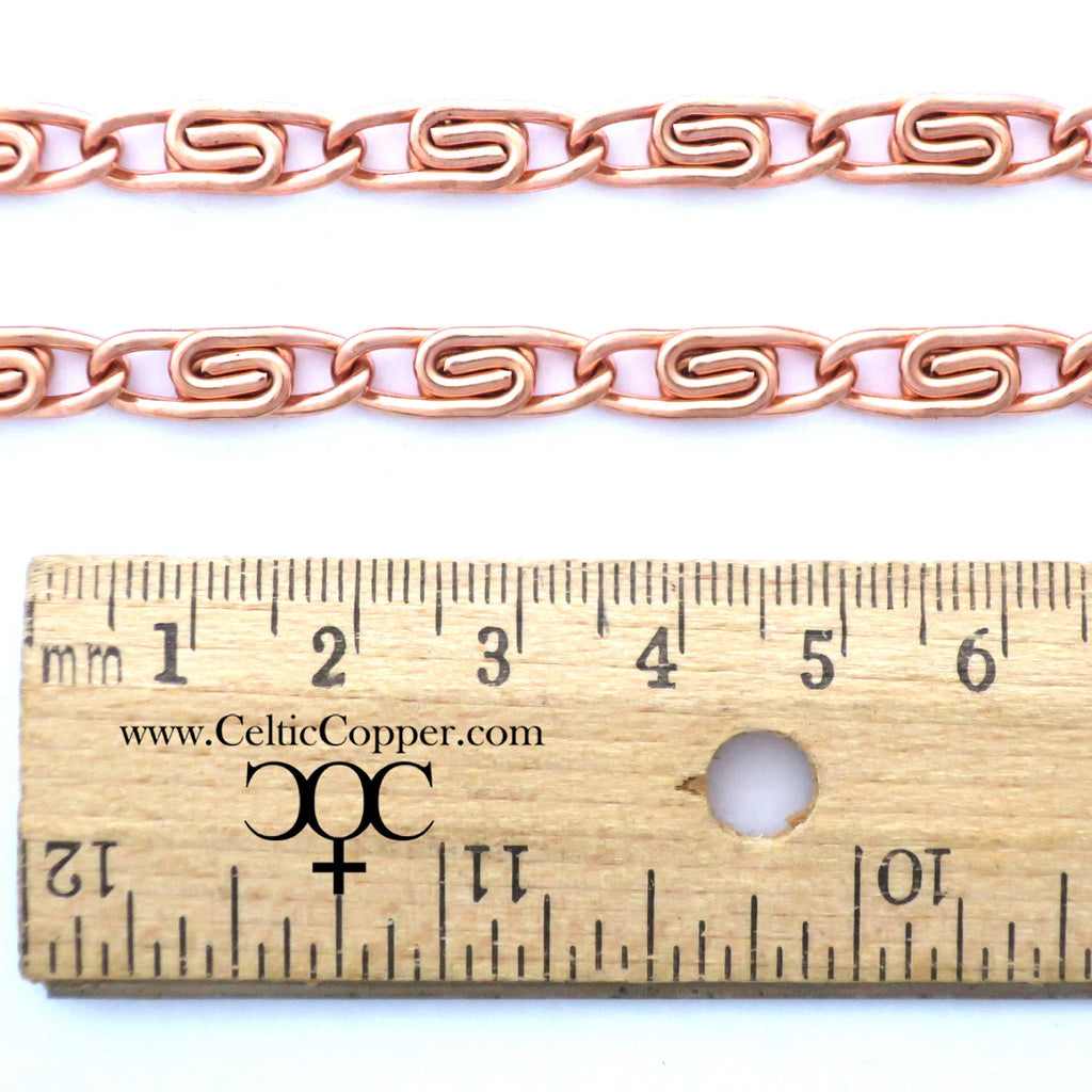 20 Inch Length Solid Copper Chain CN715G - 5/16 of an inch wide