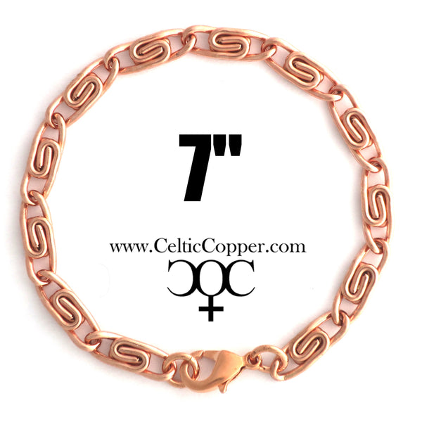 Solid Copper Bracelet Chain Medium Celtic Scroll Chain Bracelet BC66 Copper Bracelet Chain 5mm Scroll Chain Bracelet For Men And Women