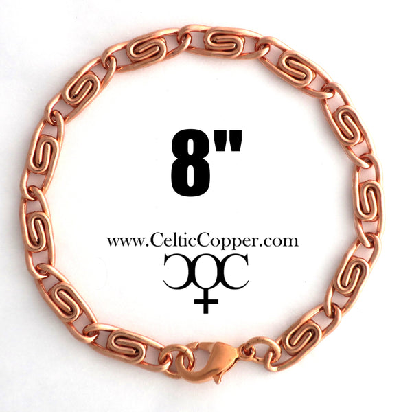 Solid Copper Bracelet Chain Medium Celtic Scroll Chain Bracelet BC66 Copper Bracelet Chain 5mm Scroll Chain Bracelet For Men And Women