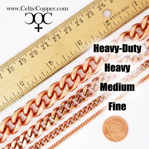 Solid Copper Bracelet Chain Fine Cuban Curb Chain Bracelet BC71 Lightweight Comfortable 3mm Curb Copper Bracelet Chain