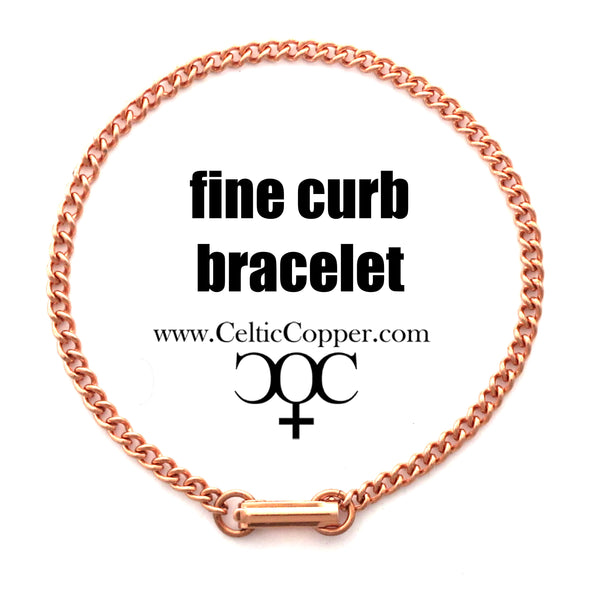 Solid Copper Bracelet Chain Fine Cuban Curb Chain Bracelet BC71 Lightweight Comfortable 3mm Curb Copper Bracelet Chain