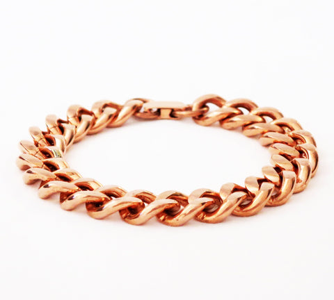 Men's Extra Bold 13mm Copper Cuban Curb Chain Bracelet B79R Men's