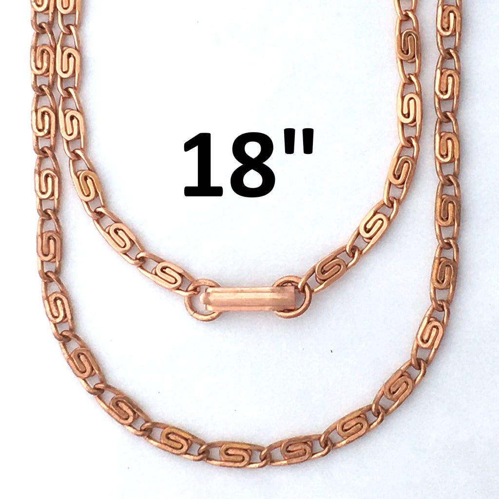 Solid Copper Necklace Chain Celtic Copper Fine Scroll Chain Necklace NC61 Celtic Necklace Chain Solid Copper Necklace 18 Inch Chain