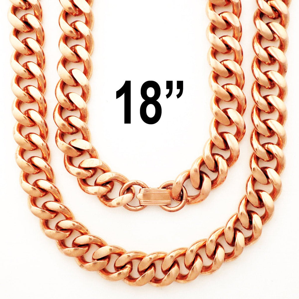 18.5 inches long Vintage Swirl Solid Copper Chain Necklace Unique