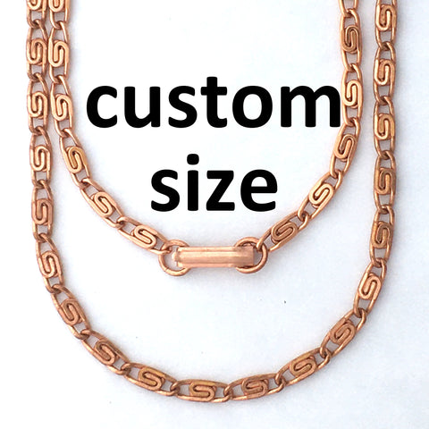 Custom Necklace Chain Solid Copper Celtic Scroll Chain Necklace NC61M Fine Celtic Copper Necklace Custom Size Chain