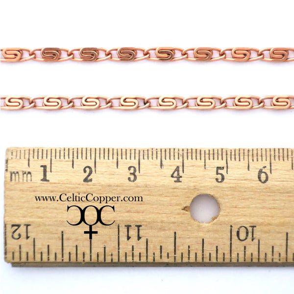 Solid Copper Necklace Chain Celtic Copper Fine Scroll Chain Necklace NC61 Celtic Necklace Chain Solid Copper Necklace 18 Inch Chain