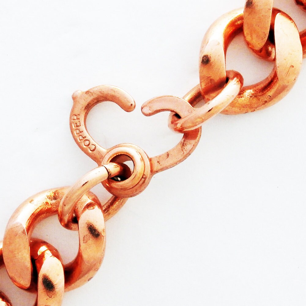 Solid Copper Super Chunky 16mm Curb Chain Bracelet B162R Men's Copper –  Celtic Copper Shop