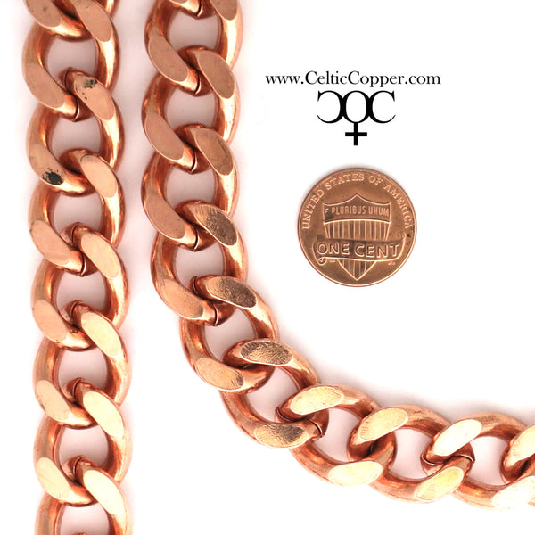 Super Chunky Solid Copper Necklace Chain NC162 Men's Extra Heavy 16mm Copper Curb Chain Necklace 20 Inch Chain