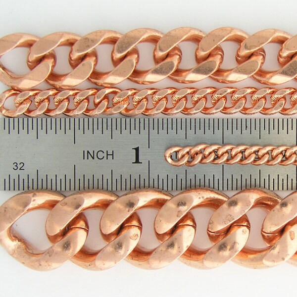 Bulk Copper Curb Chain 10mm Heavy Copper Chain by the Foot FC76 Copper Jewelry Making Supplies