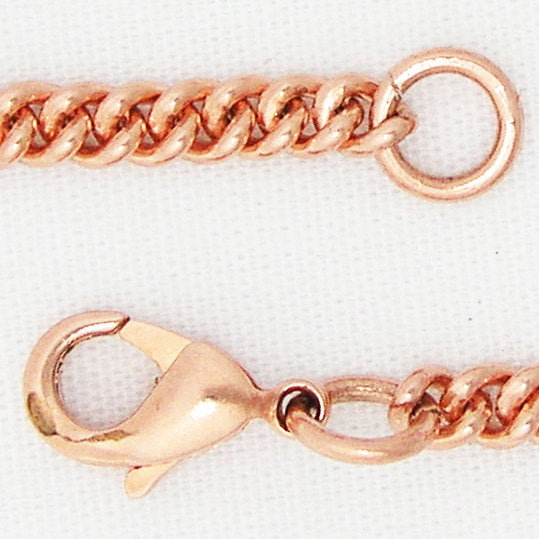 Solid Copper Bracelet Chain Fine Cuban Curb Chain Bracelet BC71 Lightweight Comfortable 3mm Curb Copper Bracelet Chain