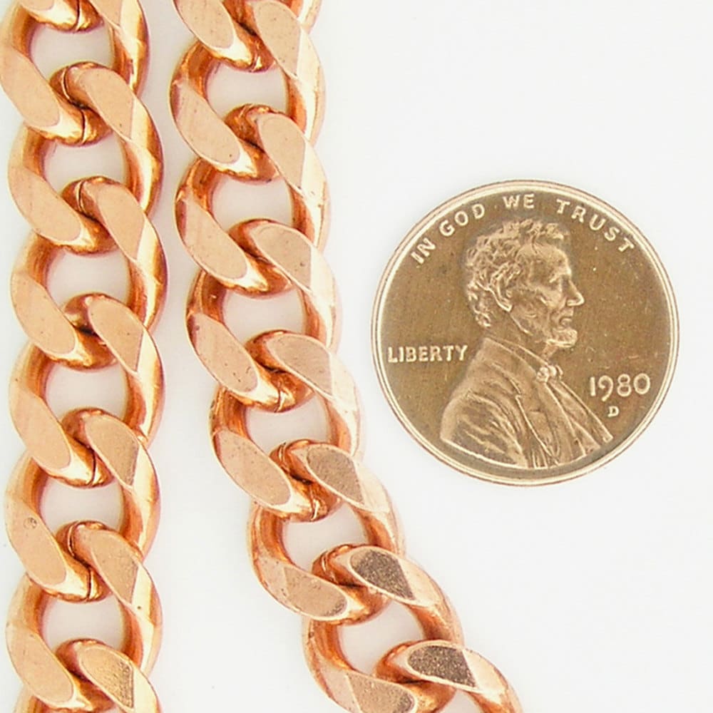 Bulk Copper Curb Chain 10mm Heavy Copper Chain by the Foot FC76 Copper ...