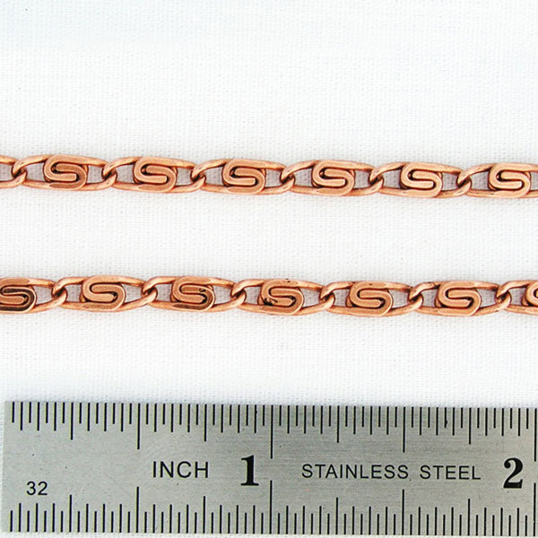 Solid Copper Anklet Set Celtic Scroll Chain Anklets AC61S Adjustable Matching Copper Ankle Chains