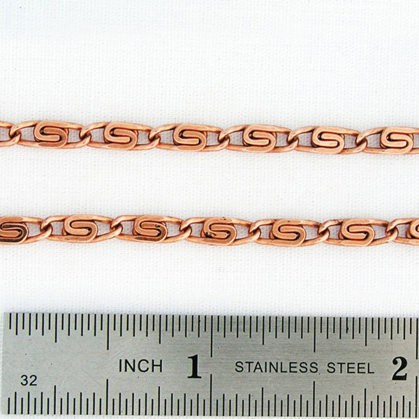 Solid Copper Bracelet Chain Celtic Copper Fine Scroll Chain Bracelet BC61 Solid Copper Celtic Bracelet Chain 3mm