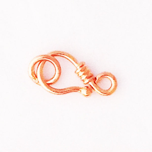 Bulk lot of 10 Fine Copper Shepherd Hook Clasps 13x8 mm Soldered Ring JSC33 Copper Findings Jewelry Making & Repair