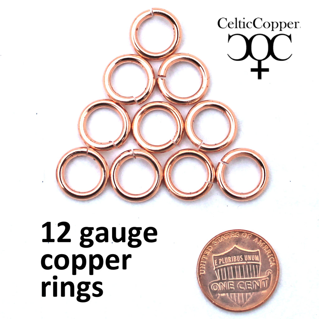Heavy Duty 12 Gauge Copper Jump Rings JSR12 Solid Copper Jewelry