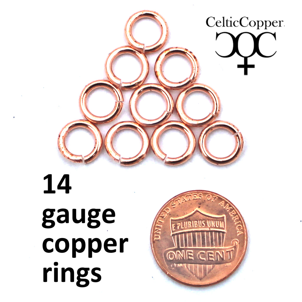 Heavy Weight 14 Gauge Copper Jump Rings JSR14 Solid Copper Jewelry Fin –  Celtic Copper Shop