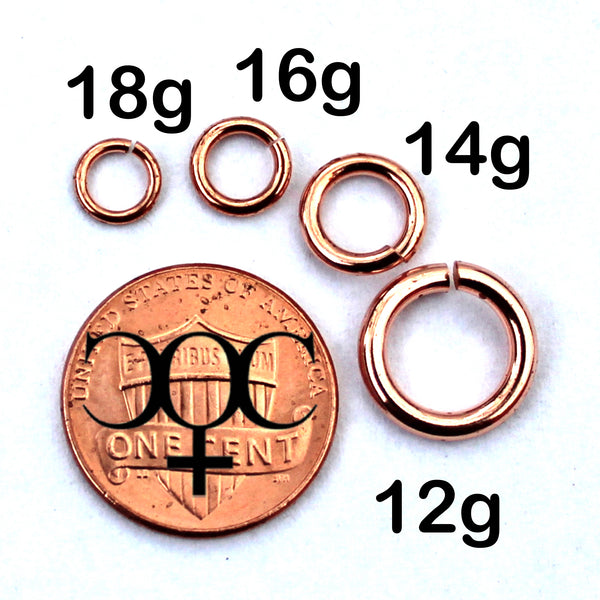 Fine Weight 18 Gauge Copper Jump Rings JSR18 Solid Copper Jewelry Findings Copper Ring 10-Pack