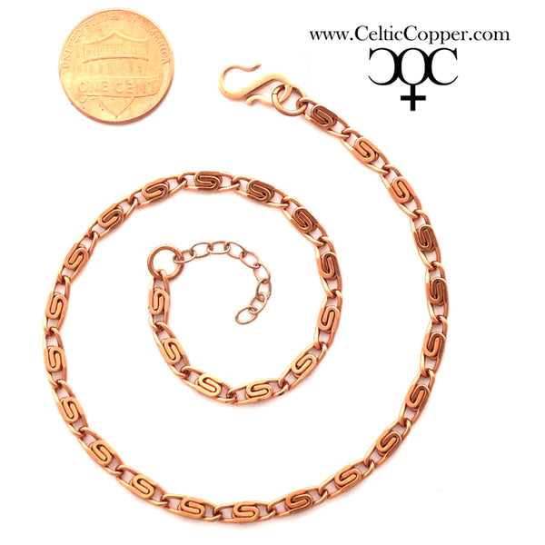 Fine Copper Celtic Scroll Chain By The Foot FCC61 Solid Copper Unfinished Bulk Chain Supplies For Copper Jewelry Making